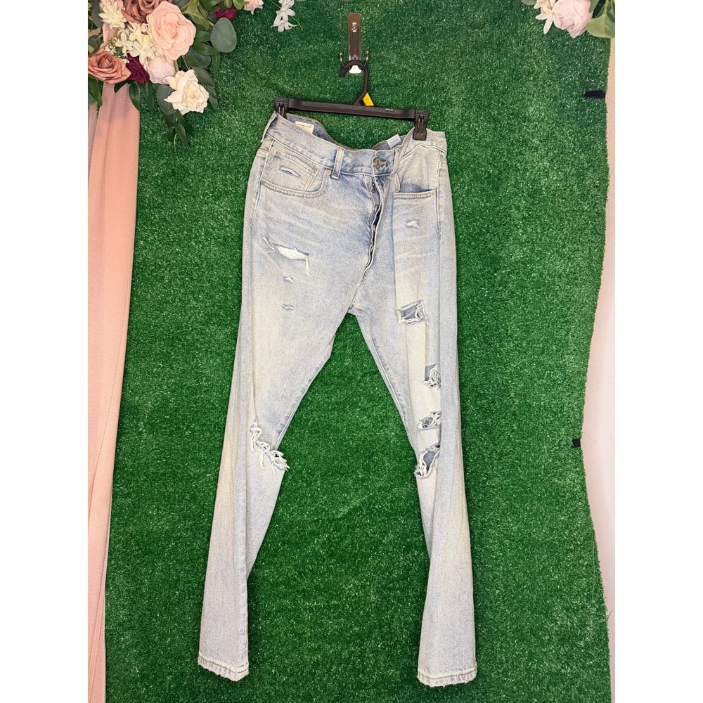 PacSun Men's Vintage Loose Distressed Light Wash Jeans Size 32 Ripped Baggy
